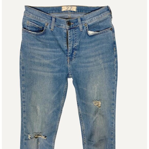 womens size 27 We The Free People raw fringe hem jeans distressed skinny - Picture 4 of 10